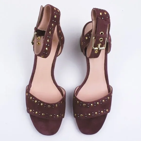 New JCREW Size 9 Penny Ankle Strap Sandals Studded Suede - Picture 3 of 4